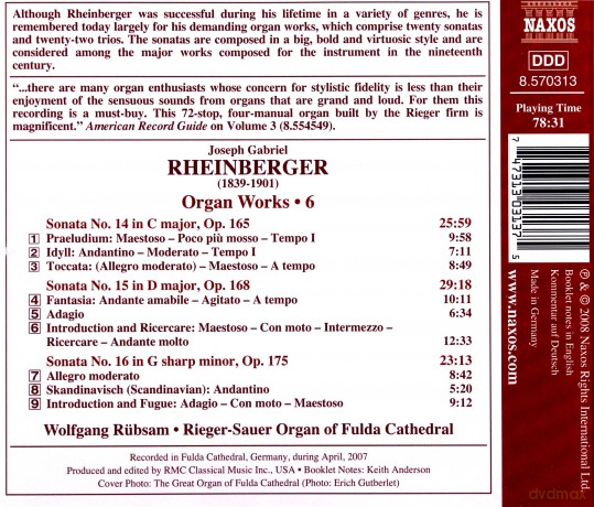Josef Rheinberger: Sss¤mtliche Orgelwerke Vol.6 [CD]