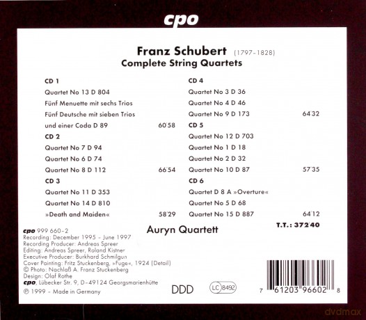 Franz Schubert: Samtliche Streichquartette [6CD]
