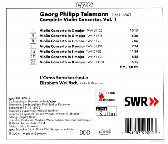 Georg Philipp Telemann: Sssmtliche Violinkonzerte Vol.1 [CD]