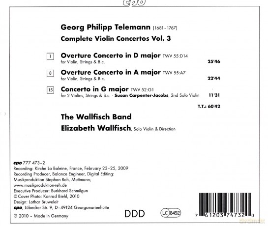Georg Philipp Telemann: Sssmtliche Violinkonzerte Vol.3 [CD]
