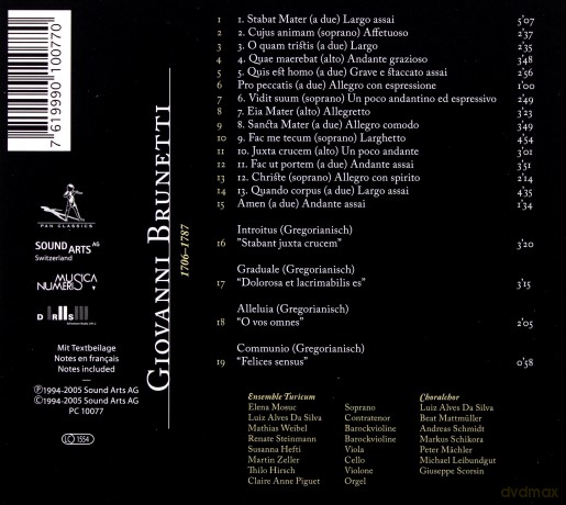 Giovanni Gualberto Brunetti: Stabat Mater [CD]