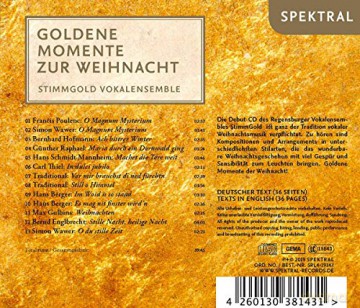Francis Poulenc: Stimmgold Vokalensemble - Goldene Momente zur Weihnacht [CD]