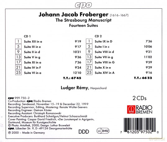 Johann Jacob Froberger: Strassburger Manuskript (1675) [2CD]