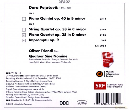 Dora Pejacevic: Streichquartett op.25 [2CD]