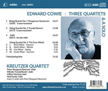 Edward Cowie: Streichquartette Nr.1,2,6 [CD]