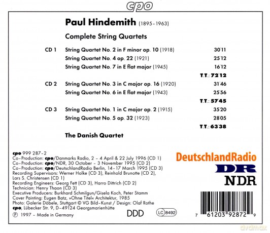 Paul Hindemith: Streichquartette Nr.1-7 [3CD]