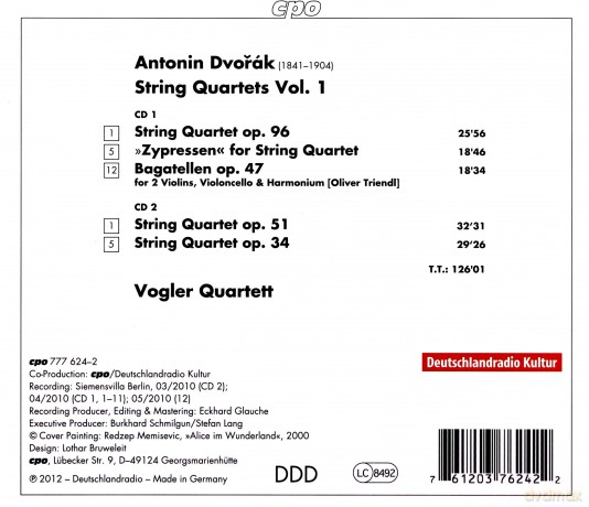 Antonin Dvorak: Streichquartette Vol.1 [2CD]