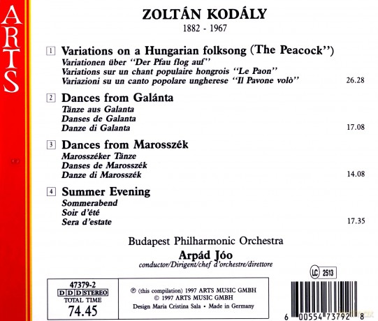 Zoltan Kodaly: Summer Evening [CD]