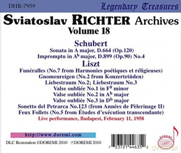 Svjatoslav Richter - Legendary Treasures Vol.18 [CD]