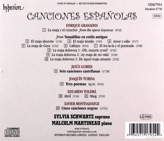 Sylvia Schwartz - Canciones Espanolas [CD]