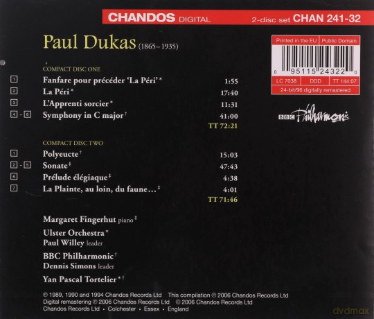 Paul Dukas: Symphonie C-dur [2CD]