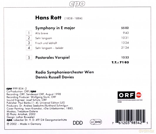 Hans Rott: Symphonie E-Dur [CD]