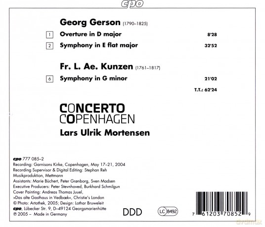 Friedrich Ludwig Aemilius Kunzen: Symphonie g-moll [CD]