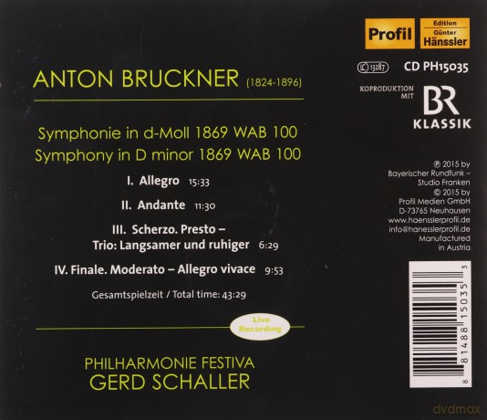 Anton Bruckner: Symphonie Nr.0 d-moll (1869) [CD]