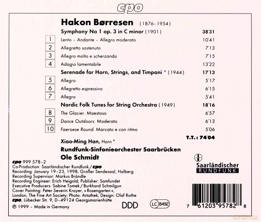 Hakon Borresen: Symphonie Nr.1 [CD]