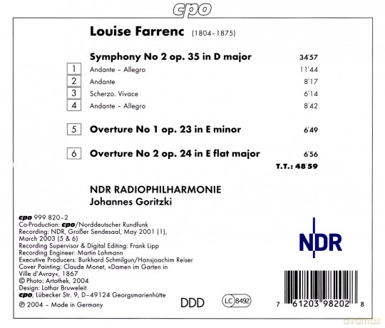 Louise Farrenc: Symphonie Nr.2 [CD]