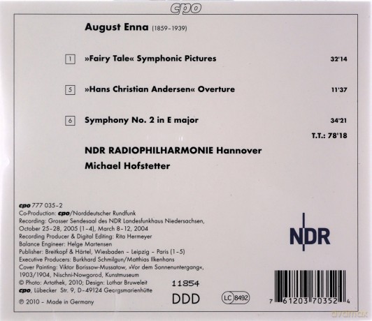 August Enna: Symphonie Nr.2 E-Dur [CD]
