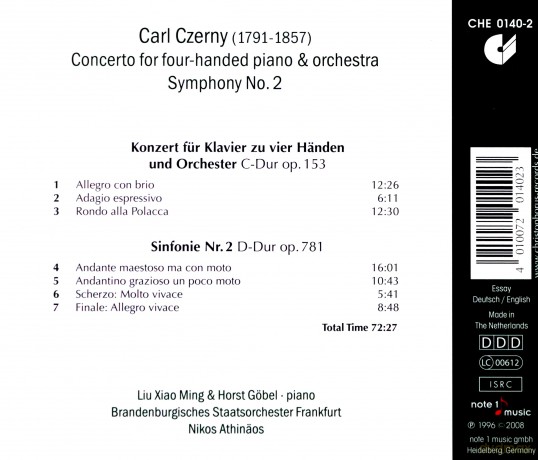 Carl Czerny: Symphonie Nr.2 op.781 [CD]