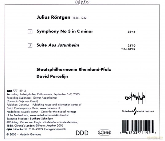 Julius Rontgen: Symphonie Nr.3 [CD]