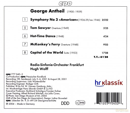 George Antheil: Symphonie Nr.3 American [CD]