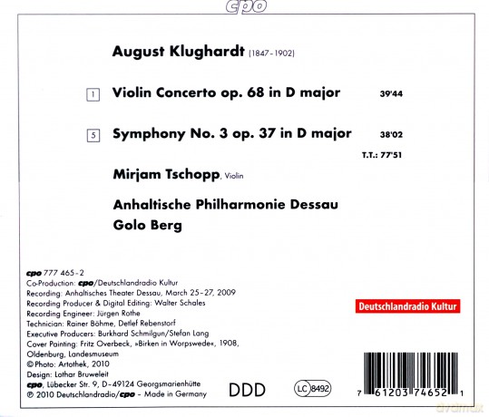 August Klughardt: Symphonie Nr.3 D-Dur op.37 [CD]