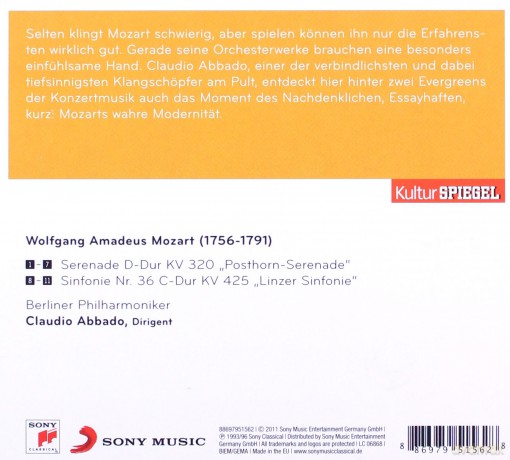 Wolfgang Amadeus Mozart: Symphonie Nr.36 Linzer [CD]