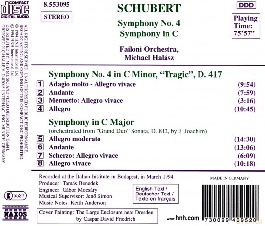 Franz Schubert: Symphonie Nr.4 [CD]