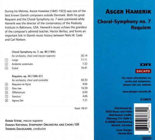 Asger Hamerik: Symphonie Nr.7 Choralsymphonie [CD]