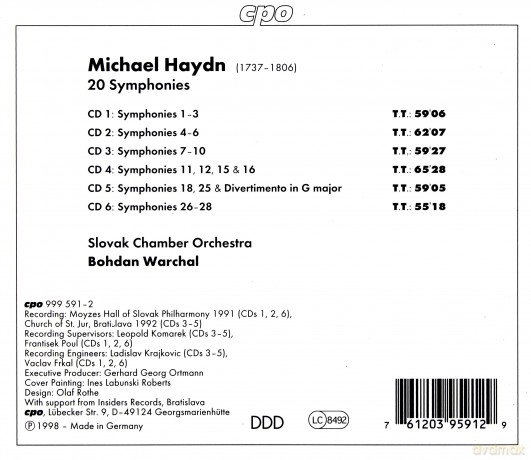 Michael Haydn: Symphonien Nr.1-12,15,16,18,25-28 [6CD]