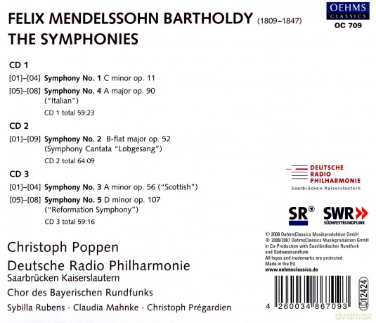 Felix Mendelssohn Bartholdy: Symphonien Nr.1-5 [3CD]