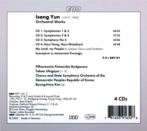 Isang Yun: Symphonien Nr.1-5 [4CD]