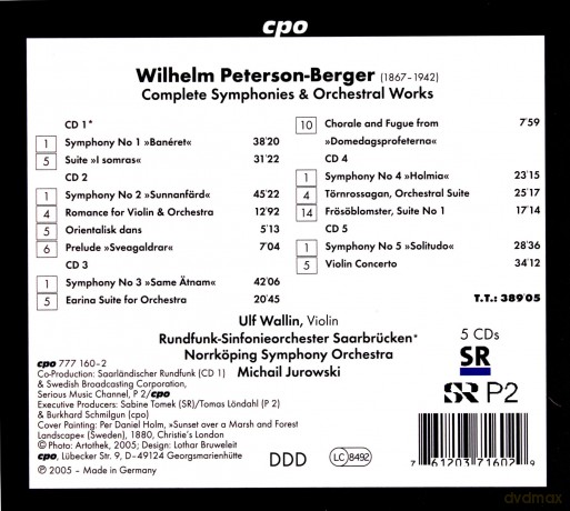 Wilhelm Peterson-Berger: Symphonien Nr.1-5 [5CD]