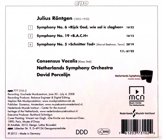 Julius Rontgen: Symphonien Nr.5,6,19 [CD]