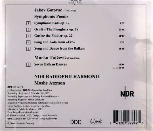 Jakov Gotovac: Symphonische Dichtungen [CD]