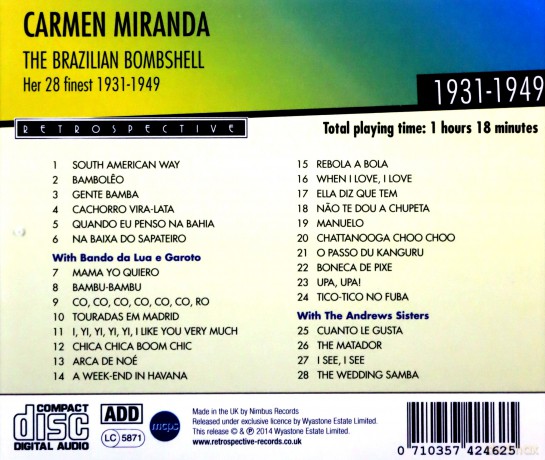 Carmen Miranda: The Brazilian Bombshell [CD]
