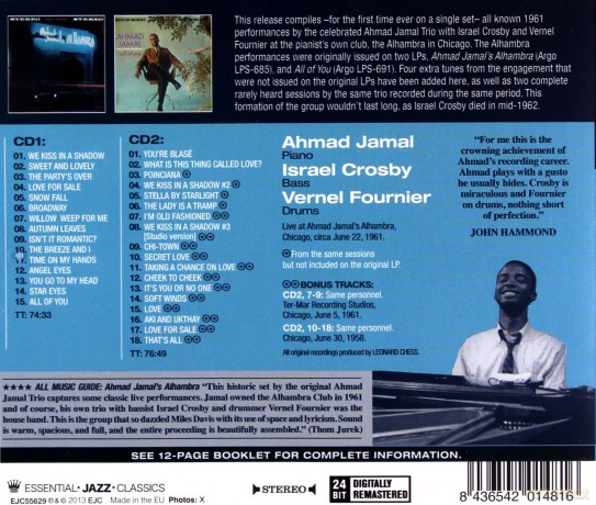 Ahmad Jamal: The Complete 1961 Alhambra Performances [2CD]