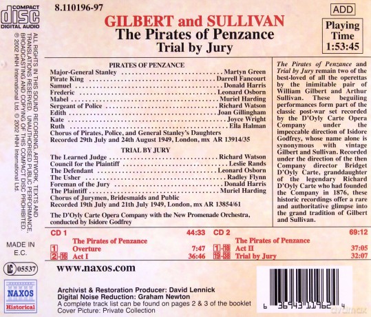Arthur Sullivan: The Pirates of Penzance [2CD]