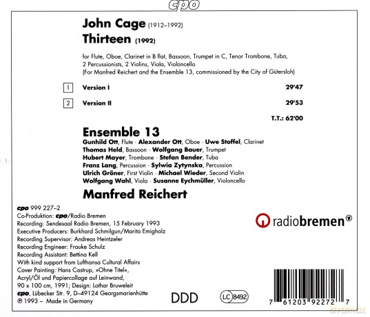John Cage: Thirteen [CD]