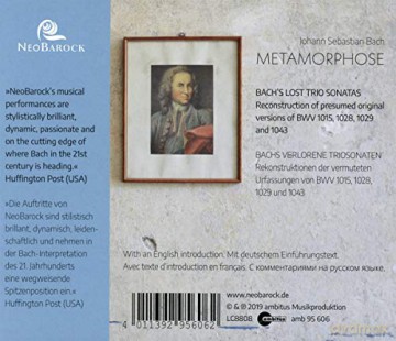 Johann Sebastian Bach: Triosonaten - Rekonstruktionen der vermuteten Urfassungen von BWV 1015,1028,1029,1043 [CD]