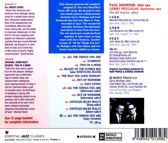Paul Desmond: Two Of A Mind (+ 1 Bonustrack) [CD]