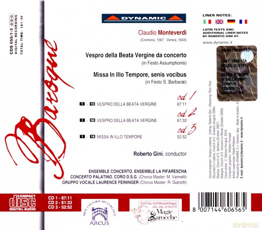 Claudio Monteverdi: Vespro della beata vergine [3CD]
