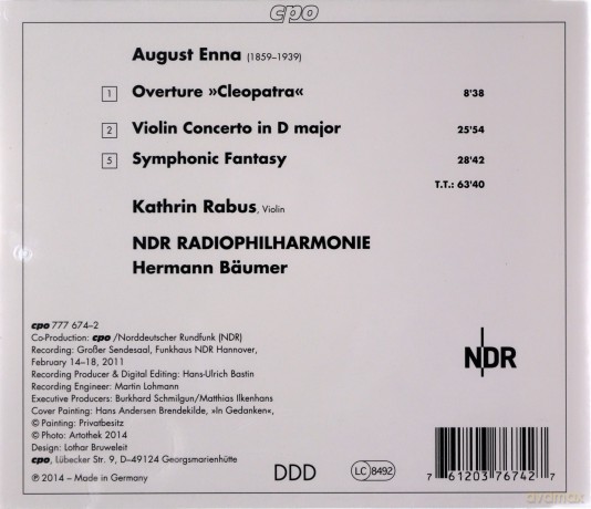 August Enna: Violinkonzert D-Dur [CD]
