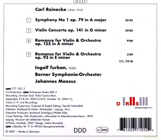 Carl Heinrich Reinecke: Violinkonzert op.141 [CD]
