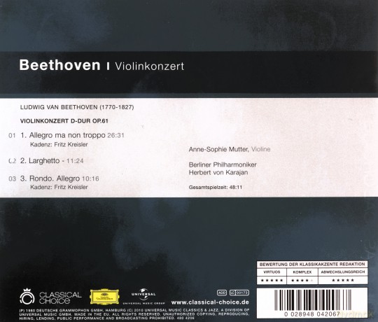 Ludwig van Beethoven: Violinkonzert op.61 [CD]