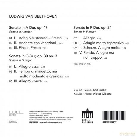 Ludwig van Beethoven: Violinsonaten Nr.5,8,9 [CD]