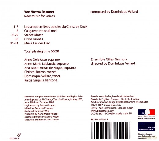 Dominique Vellard: Vox Nostra Resonet - New Music for Voices [CD]