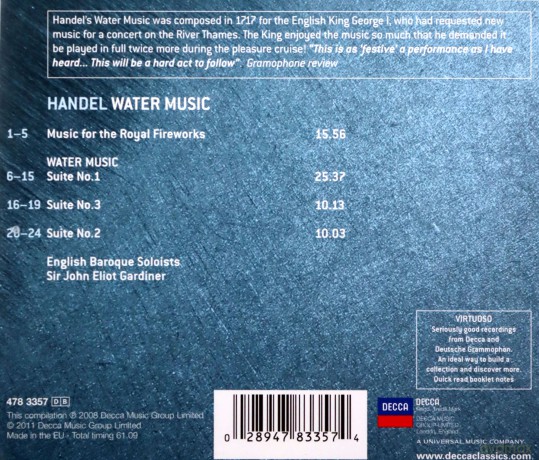 Georg Friedrich Handel: Wassermusik [CD]