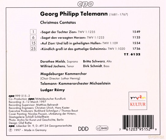 Georg Philipp Telemann: Weihnachtskantaten I [CD]