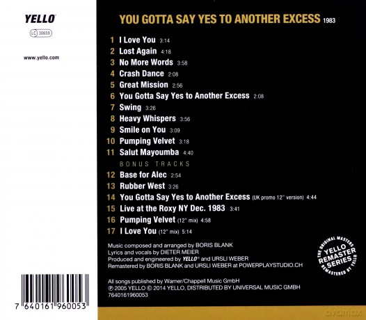 Yello: You Gotta Say Yes To Antother Excess [CD]