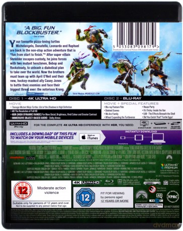 Teenage Mutant Ninja Turtles: Out of the Shadows (Wojownicze żółwie ninja: Wyjście z cienia) [Blu-Ray 4K]+[Blu-Ray]